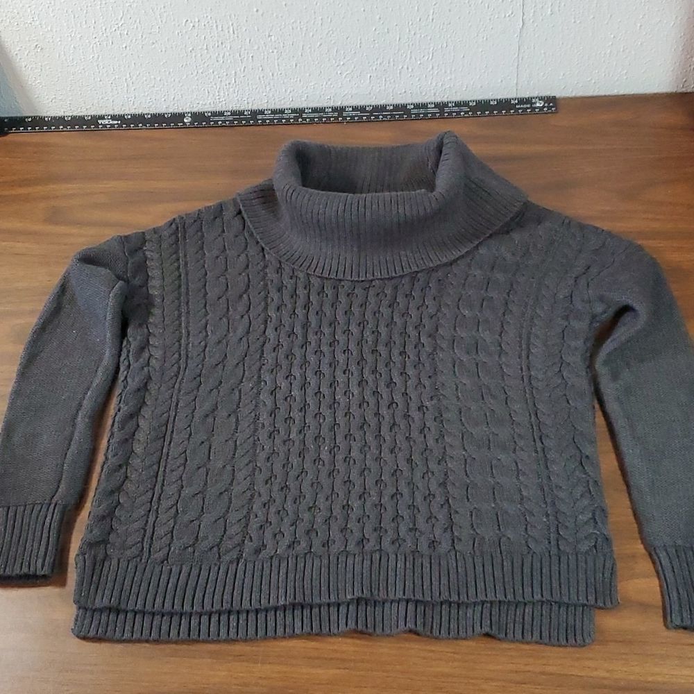 American Eagle Grey Multi Knit & Cableknit Cowl Neck Sweater‎ Small